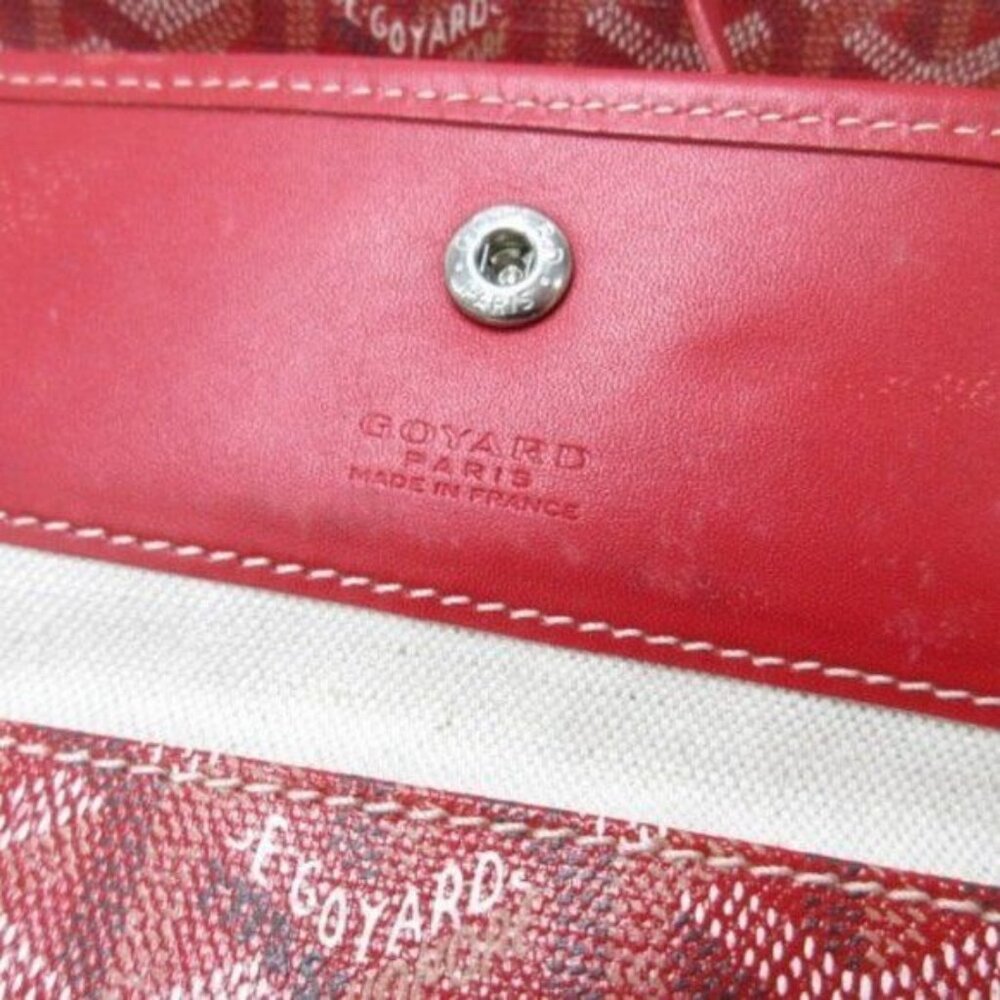 RARE Authentic Goyard Goyardine Saint Louis PM Red Shoulder Tote Bag & Pouch - Picture 9 of 16